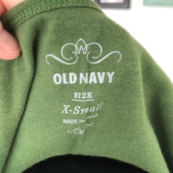 Old Navy Green Tank Top with Chiffon Flowers, XS - Picture 6 of 6